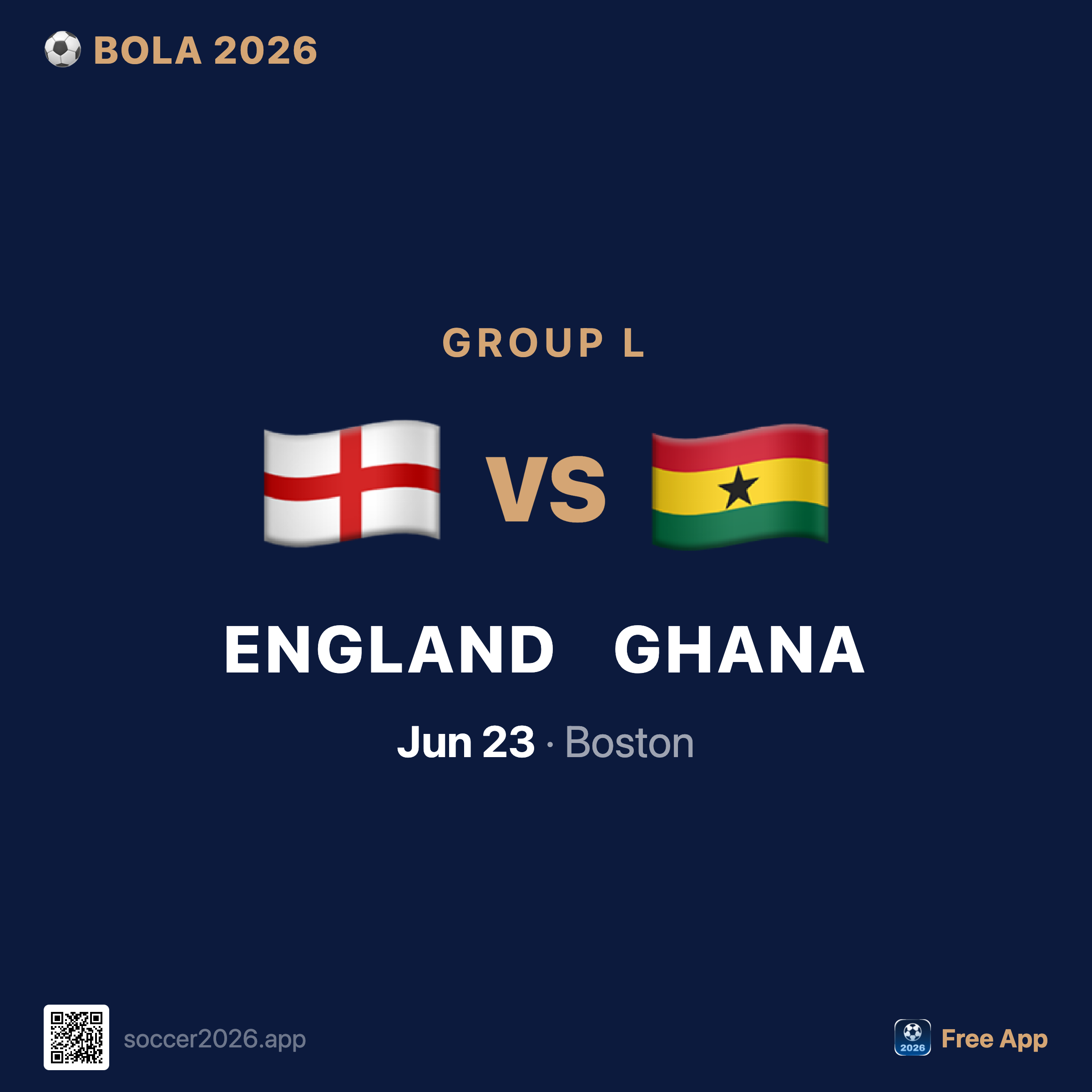 England Vs Ghana Jun 23 2026 Live Score Lineups H2H Bola 2026